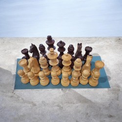 Piéces d'Echecs en bois taille 3 Feutrées